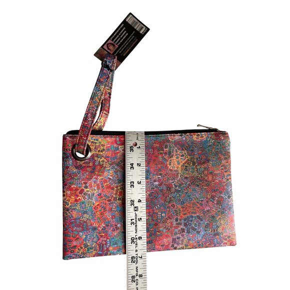 Utopia Colorful Wristlet Clutch With Zipper/Interior Pockets Made In Australia - Picture 6 of 7